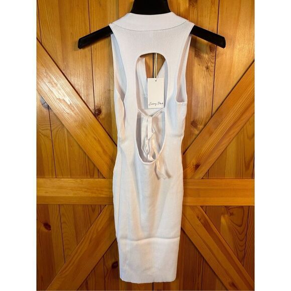 EMORY PARK Sleeveless Collar Tie Back Mini Dress  White Size Medium nwt (4172) - Picture 6 of 6
